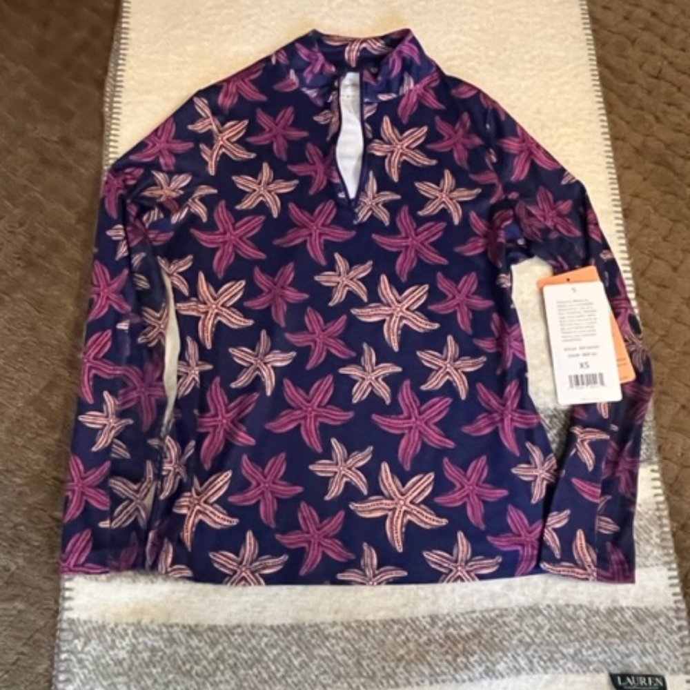 X by GOTTEX Long Sleeve 1/2-zip “KATE” Mock Neck Pullover Top / Jacket XS NWT